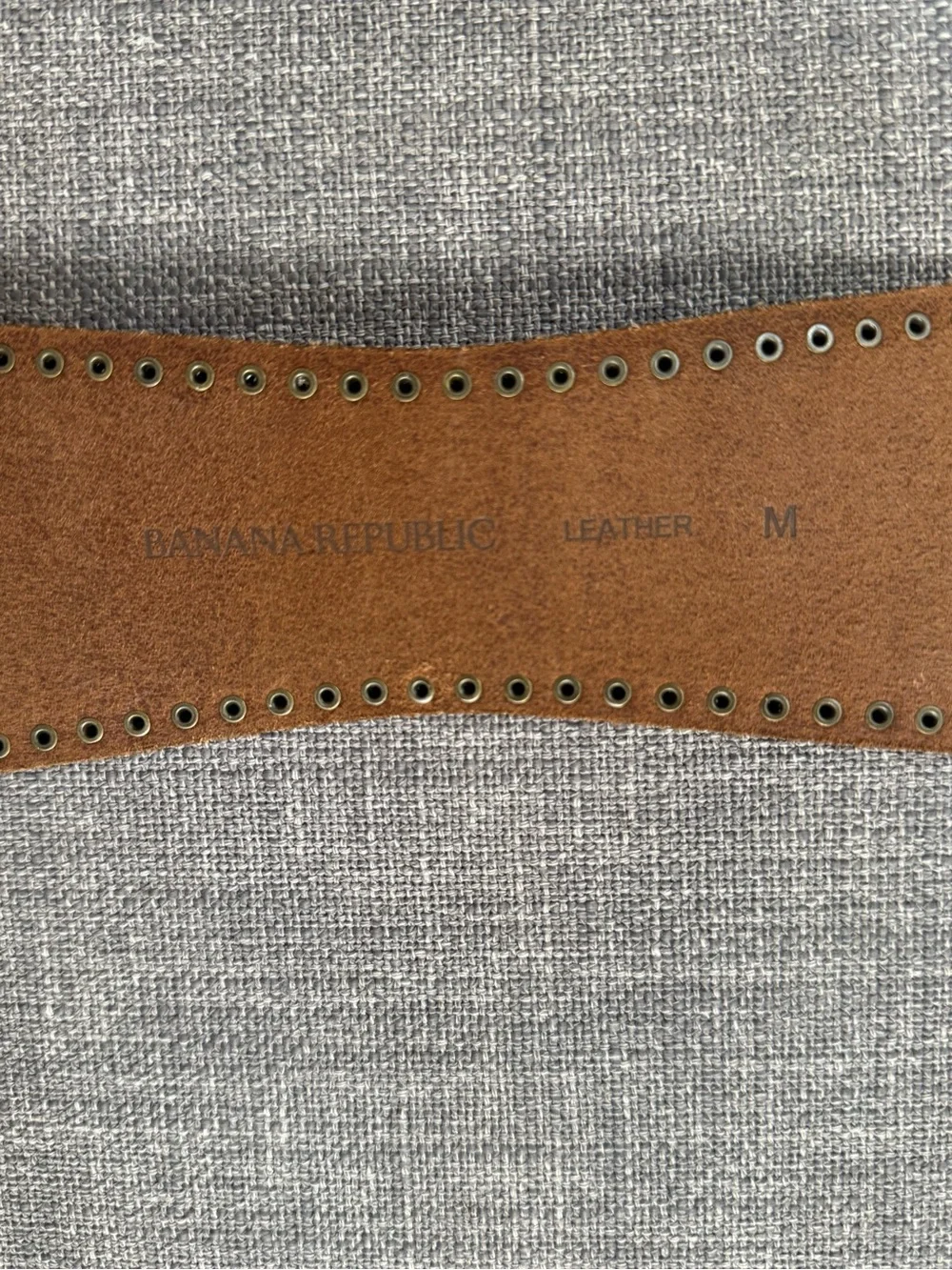 Banana Republic Brown Leather Studded Belt with Brass Buckle